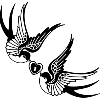 sticker hirondelles amour